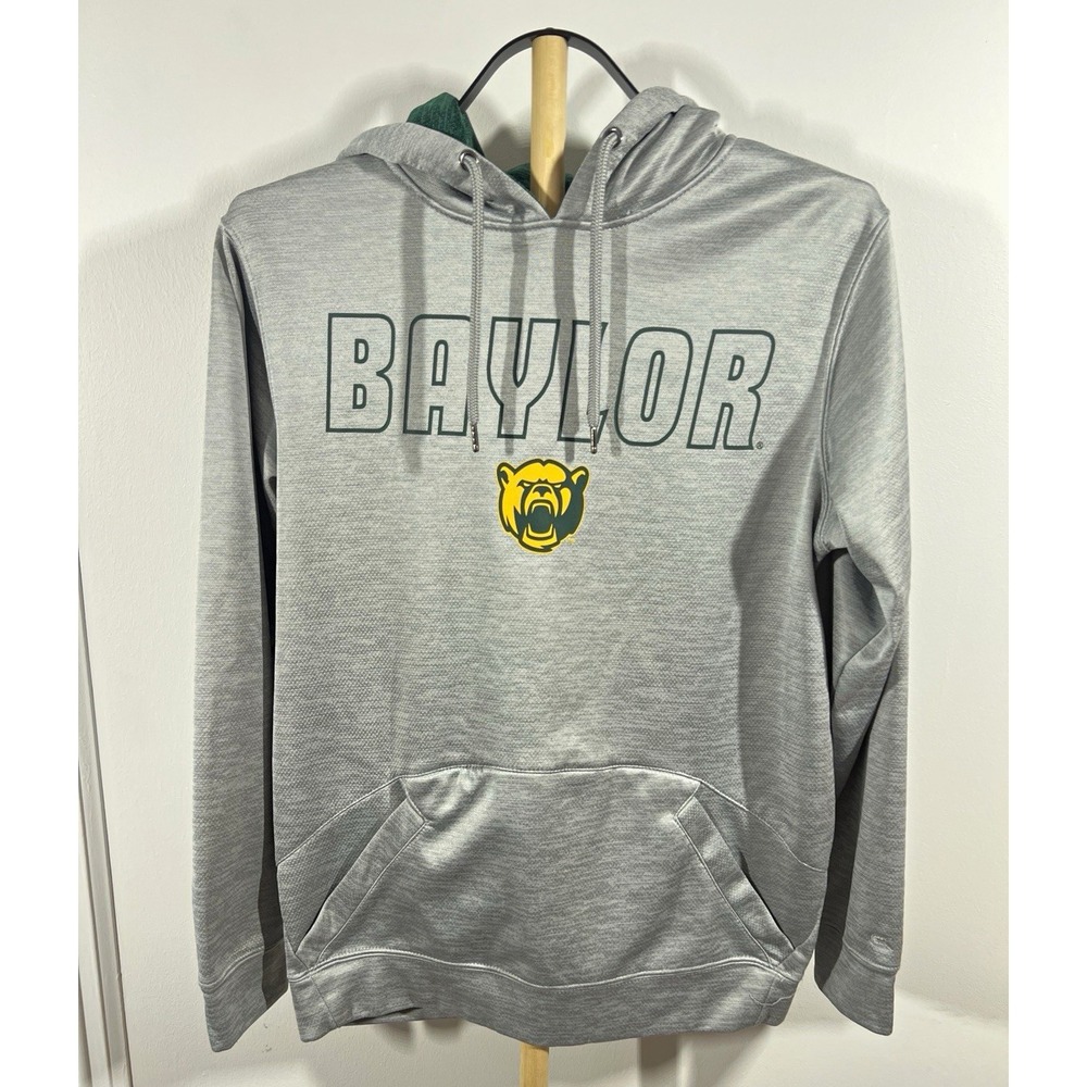 Colosseum Baylor Bears Hoodie Mens Small Gray NCAA Football Pullover Sweatshirt